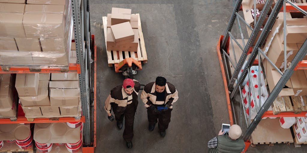 A behind-the-scenes shot of a Wayfair warehouse or fulfillment center, showcasing the logistics of their operations. Capture employees working efficiently, packing orders, and managing inventory. This image should convey the scale and organization of Wayfair's supply chain, emphasizing their commitment to customer satisfaction and timely delivery.