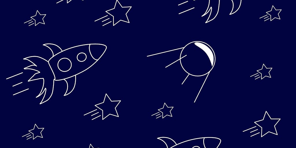 A whimsical scene where a group of cartoonish rockets are lined up, each representing different pricing plans. Each rocket has a unique design and color, with price tags attached, set against a vibrant space background filled with stars.