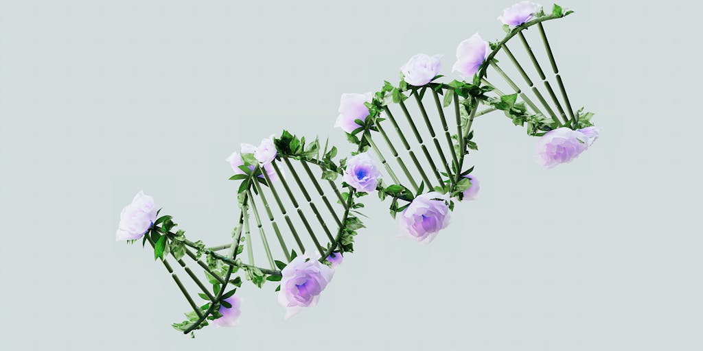 A whimsical illustration of a lavender plant with roots that morph into a digital circuit board, symbolizing the integration of nature and technology. The background can feature a gradient that transitions from lavender purple to a tech-inspired blue, representing the theme of 'Lavender AI Pricing'.
