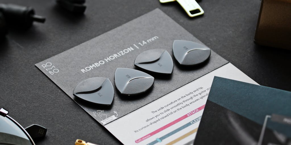 A creative flat lay of various products being reviewed on Arvow, arranged aesthetically on a wooden table. Each product is labeled with a small tag showing its rating, and there are elements like plants and decorative items to enhance the visual appeal.