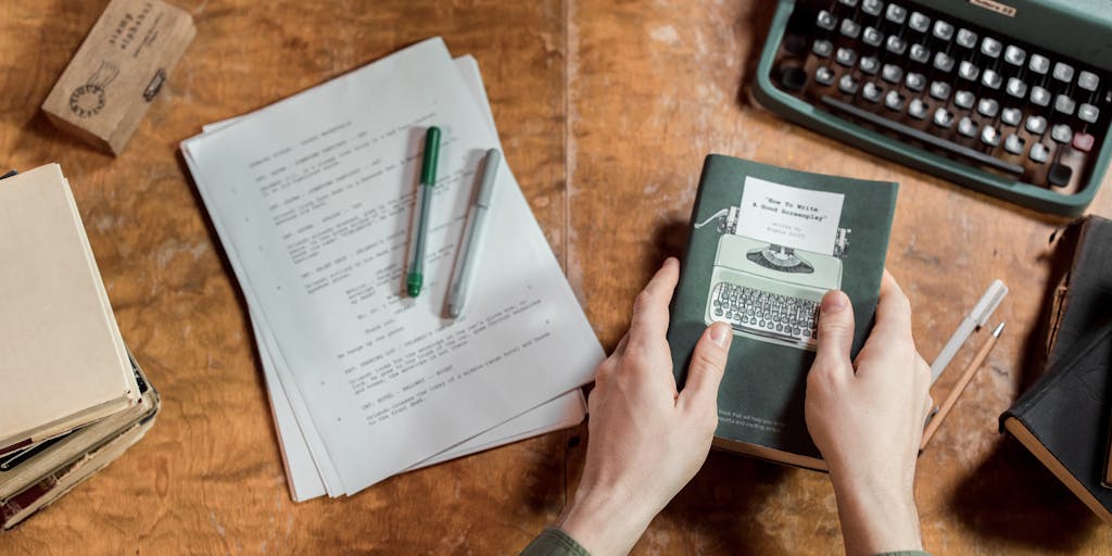 A split-screen image showcasing two writers at their desks. On one side, a person is using Rytr.me with a laptop open, surrounded by notes and coffee. On the other side, a writer is using an alternative writing tool, with a different interface on their screen, highlighting the contrast in user experience. The background should be cozy and creative, filled with books and plants.